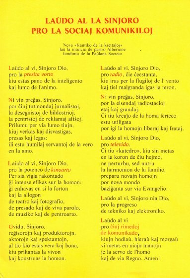 Lauxdo al la Sinjoro pro la sociaj komunikiloj