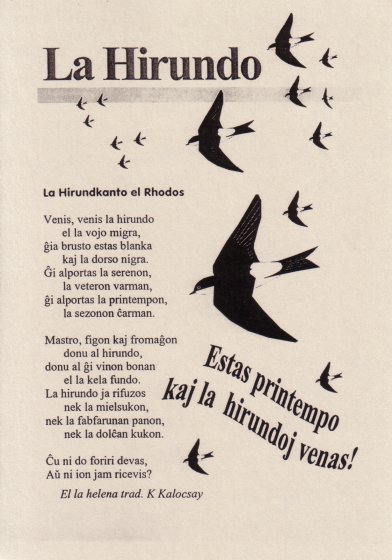 La Hirundo - La Hirundkanto el Rodos