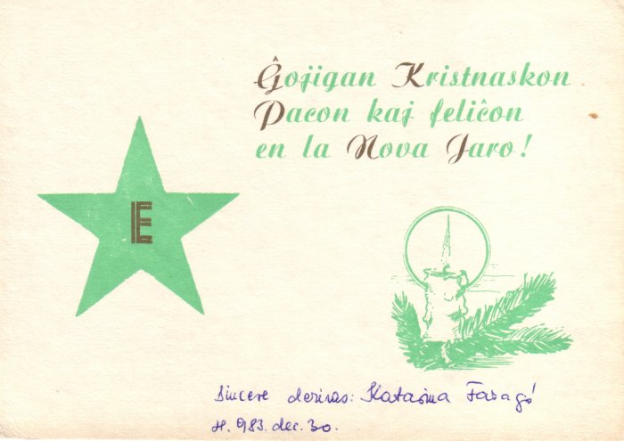 Gxojigan Kristnaskon Pacon kaj felicxon en la Nova Jaro!