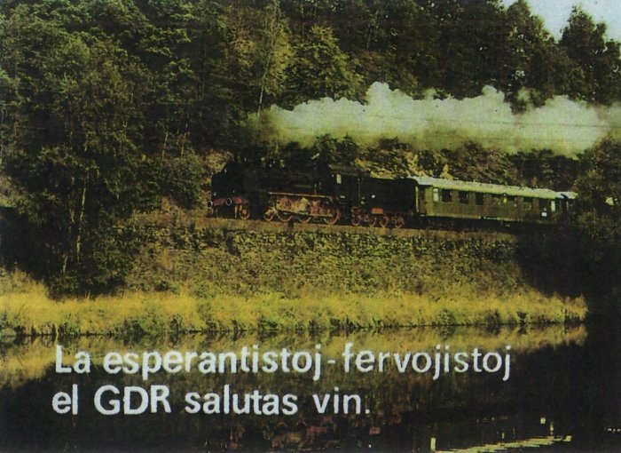 La esperantistoj-fervojistoj el GDR salutas vin.